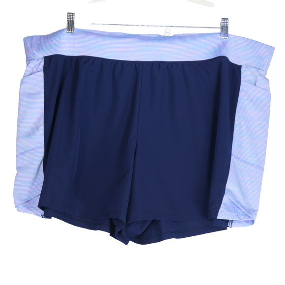 Tek Gear Blue Shorts Womens Size 3X Stretch Side Pockets Flattering Colorblock - Picture 1 of 6